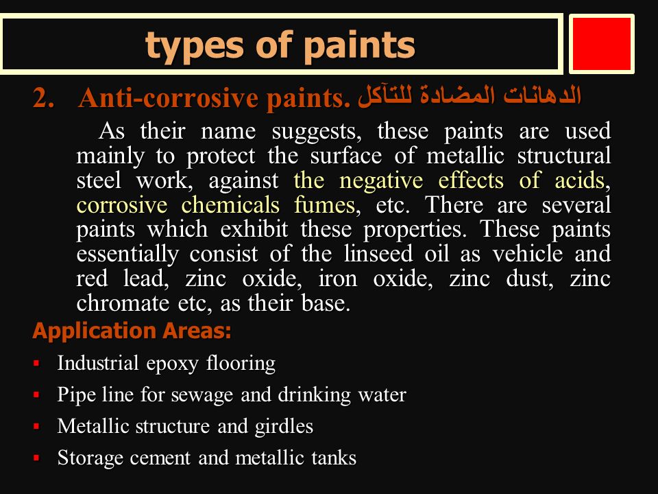 Types of anti corrosive paints cheap